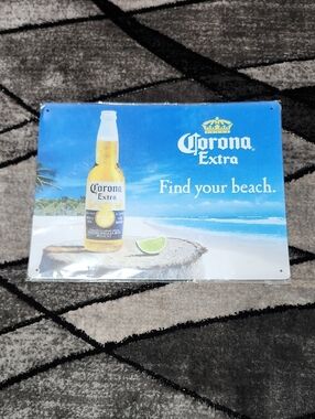 CORONA EXTRA "FIND YOUR BEACH" ALUMINUM METAL SIGN
